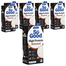 So Good Basic系列 無糖植物蛋白堅果杏仁奶 植物奶 全素可食, 6瓶, 1L