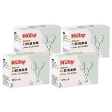 Nuby 口腔清潔棒 (共400支) 嬰幼兒口腔清潔 獨立包裝, 100支, 4盒