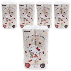 maRUTOmi 丸富製紙 捲筒衛生紙 自然風款 三麗鷗家族, 25m, 5個, 12捲