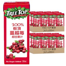TREE TOP 樹頂 100%嚴選蔓越莓綜合果汁, 200ml, 48入