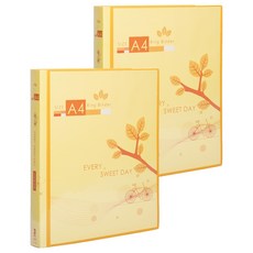 Lan CHYn 連勤牌文具 pp 三孔圓型夾附封面 A4, 黃色, 2個