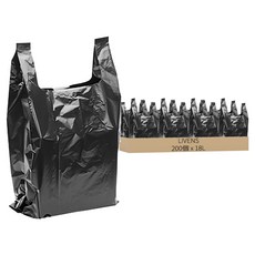 LIVENS 黑色手提塑膠袋 4號, 18L, 200個