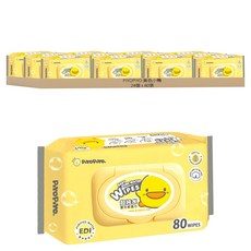 PiYOPiYO 黃色小鴨 純水嬰兒柔濕巾, 80張, 24包