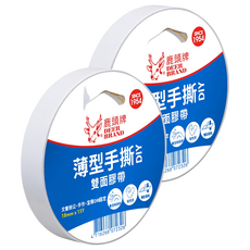 DEER BRAND 鹿頭牌 薄型手撕雙面膠帶 18毫米寬15碼 離型紙設計, DSSLM, 2盒