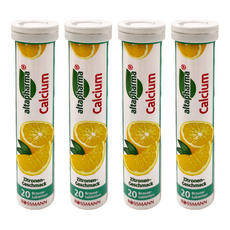 Altapharma 鈣補充發泡錠飲品 檸檬口味, 90g, 20顆, 4瓶