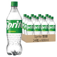 Sprite 雪碧 清爽檸檬風味, 透明氣泡 瞬間解渴 600ml, 24瓶