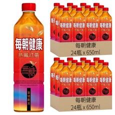 每朝健康 熟藏紅茶 無糖, 錫蘭紅茶 阿薩姆紅茶, 650ml, 48瓶