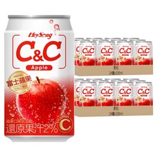 黑松 C&C 氣泡飲 蘋果 富士蘋果風味 還原果汁2%, 330ml, 48罐