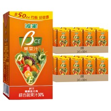 波蜜 果菜汁, 含β-胡蘿蔔素、維生素C和維生素E, 24入, 300ml, 48入
