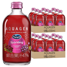AQUAGEN 蔓越莓葡萄海洋深層氣泡飲, 330ml, 18瓶