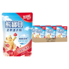 Snuggle 熊寶貝 衣物柔軟精 補充包 玫瑰甜心香, 有效去除異味, 透氣柔軟舒適, 柔順防皺, 1.84L, 6包