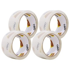 Deli 低噪音封箱膠帶補充卷 標準型 48mm x 40m, 4個, 透明