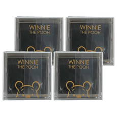 Disney 迪士尼 金典維尼可黏貼收納盒 附便條紙 8.5 x 8.5 x 4.5cm, 大臉維尼, 4個