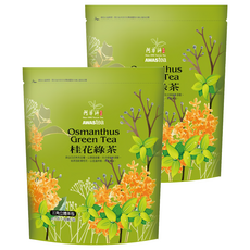 AWAStea 阿華師 桂花綠茶 三角立體茶包 裸茶包裝, 4g, 20包, 2袋