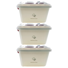 Mass 生活好物 雙層大容量醫藥箱 藥品收納盒 大號(29 x 21 x 18cm) 紅色, 3個