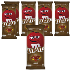 M&M's 精選片裝牛奶巧克力, 內含繽紛的迷你巧克力豆, 多層次口感, 絲滑質地巧克力與脆口糖衣, 160g, 6包