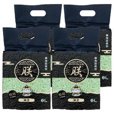 朕 御用豆腐砂 三秒凝結 不黏底 使用方便 價格親民 快速溶解 沖馬桶不堵塞 極細1.5mm 綠茶 6L, 4包