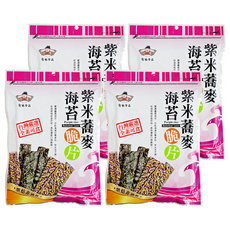 聖祖食品 紫米蕎麥海苔脆片 台灣嚴選 全素可食 烘焙非油炸, 45g, 4包