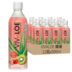 VIVALOE 纖薈 奇異果草莓蘆薈綜合果汁飲料 寶特瓶, 500ml, 12瓶