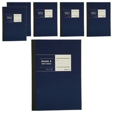 Double A A5膠裝筆記本 布膠系列 橫線內頁, 厚螺紋卡紙封面, 防水耐髒, 耐磨, 縫線裝訂, 可完全攤平, Double A紙張, 書寫不暈染, 深藍, 6本