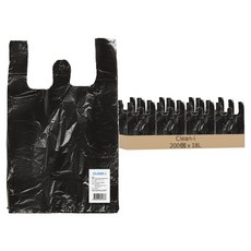 Clean.i 黑色手提塑膠袋, 18L, 200個