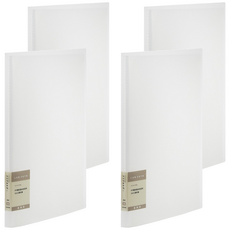 連勤牌文具 極厚30頁資料簿(4本) 側入式A4 透明文件夾, 透白色