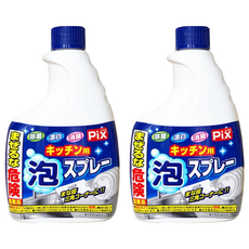 Lion Chemical 獅子化學 Pix 廚房除菌漂白消臭泡沫噴霧補充瓶，適用於廚房周邊、流理臺水槽、砧板、刀具、置物洗菜籃, 400g, 2瓶