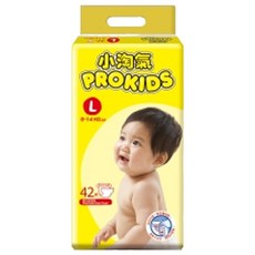 PROKIDS 小淘氣 透氣乾爽黏貼型尿布 9~14kg, L, 42片