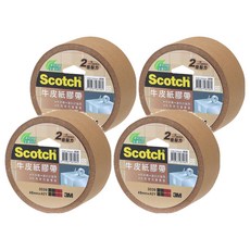 3M Scotch 牛皮紙膠帶 48mmx40Y，一般OPP膠帶的2倍黏力, 可手撕，適用封箱用，可用麥克筆書寫, 3039, 4捲