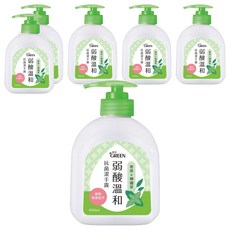GREEN 綠的 弱酸溫和抗菌潔手露-青草&檸檬草, 400ml, 6入