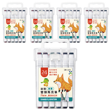 SIMBALION 雄獅 繪圖雙頭馬克筆 CM-103, 24色, 5盒