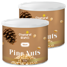 O'natural 歐納丘 純天然松子, 輕烘焙 非油炸 無調味, 含優質油脂, 素食可食, 150g, 2罐