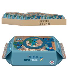 Penelope Vital Plus Stromboli 嬰兒用掀蓋濕紙巾, 65g, 70張, 20包
