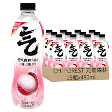 CHI FOREST 元氣森林 荔枝味蘇打氣泡水, 15瓶, 480ml