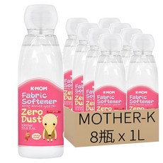MOTHER-K Zero Dust系列嬰兒衣物柔軟精 白花香, 1L, 8瓶
