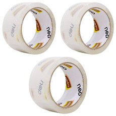 Deli 低噪音封箱膠帶補充卷 標準型 48mm x 40m, 3個, 透明