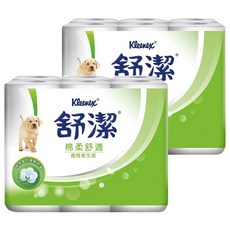 Kleenex 舒潔 棉柔舒適捲筒衛生紙 300張, 12捲, 2袋