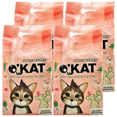 O'KAT 美喵人生 條狀豌豆凝結砂, 6L/2.5KG, 天然可生物分解豌豆纖維製成, 文青薔薇, 4包