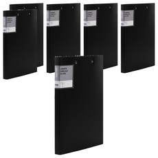 Lan CHYn 連勤牌文具 PP 馬卡龍色系強力夾 雙上 LC-612D-1 K, 黑色, 6本