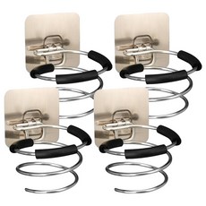 小麥購物 不鏽鋼壁掛吹風機架 L2153, 4個, 不鏽鋼色