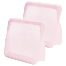 stasher 站立式矽膠密封袋 粉色 1.65公升, 21.5 x 17.5 x 9cm, 2個, 1入