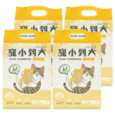 PAWGETHER 寵小到大 高吸水分子, 4包 7L 原味 貓砂