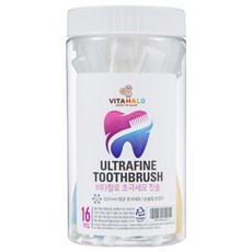 VITAHALO 超細毛牙刷+牙刷蓋, 16支, 1組