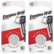 Energizer 勁量 鈕扣型鋰電池 3V #2016, 1入, 2個
