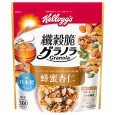 Kellogg's 家樂氏纖穀脆蜂蜜杏仁 日本製造 高纖維 多種維生素 美味酥脆 獨立包裝, 1包, 300g