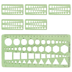 Nationart 4403 綜合模板 110 x 232mm, 綠色, 6個