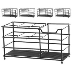 艾米購物 304不鏽鋼 6格加大款 黑色 5個 浴室收納 牙刷架 置物架