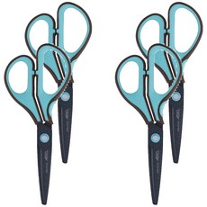 ABEL 力大牌 3D魔利剪 氟素防沾黏剪刀 7吋 粉綠色, 4支