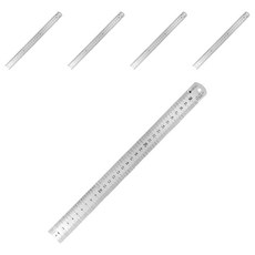 Youngbayoung 不鏽鋼半永久雙面直尺 30cm, 銀色, 5個