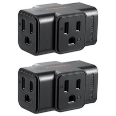 PowerSync 包爾星克 3P轉3P 3插壁插 TC3303N0, 黑色, 2個, 6.48cm